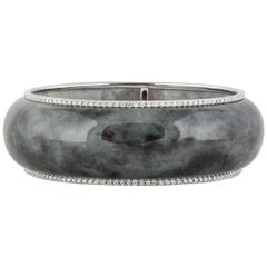 Bracelet en jade épinard avec diamants Sue Gragg