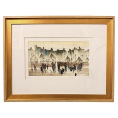 Sue Howells RWS "Gita scolastica" - Scena di paese, acquerello originale