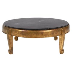 Süe 
Mare, Small Coffee Table in Gilt Wood and Black Marble, circa 1925