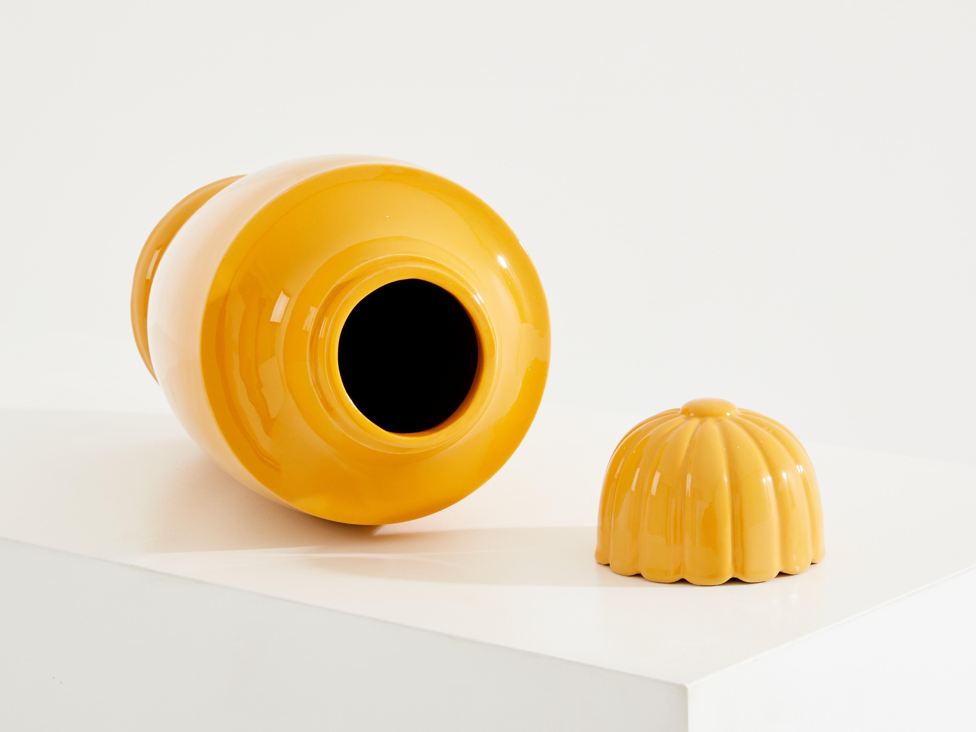 Süe & Mare Vaso per tabacco in terracotta smaltata 1920 circa in vendita 2