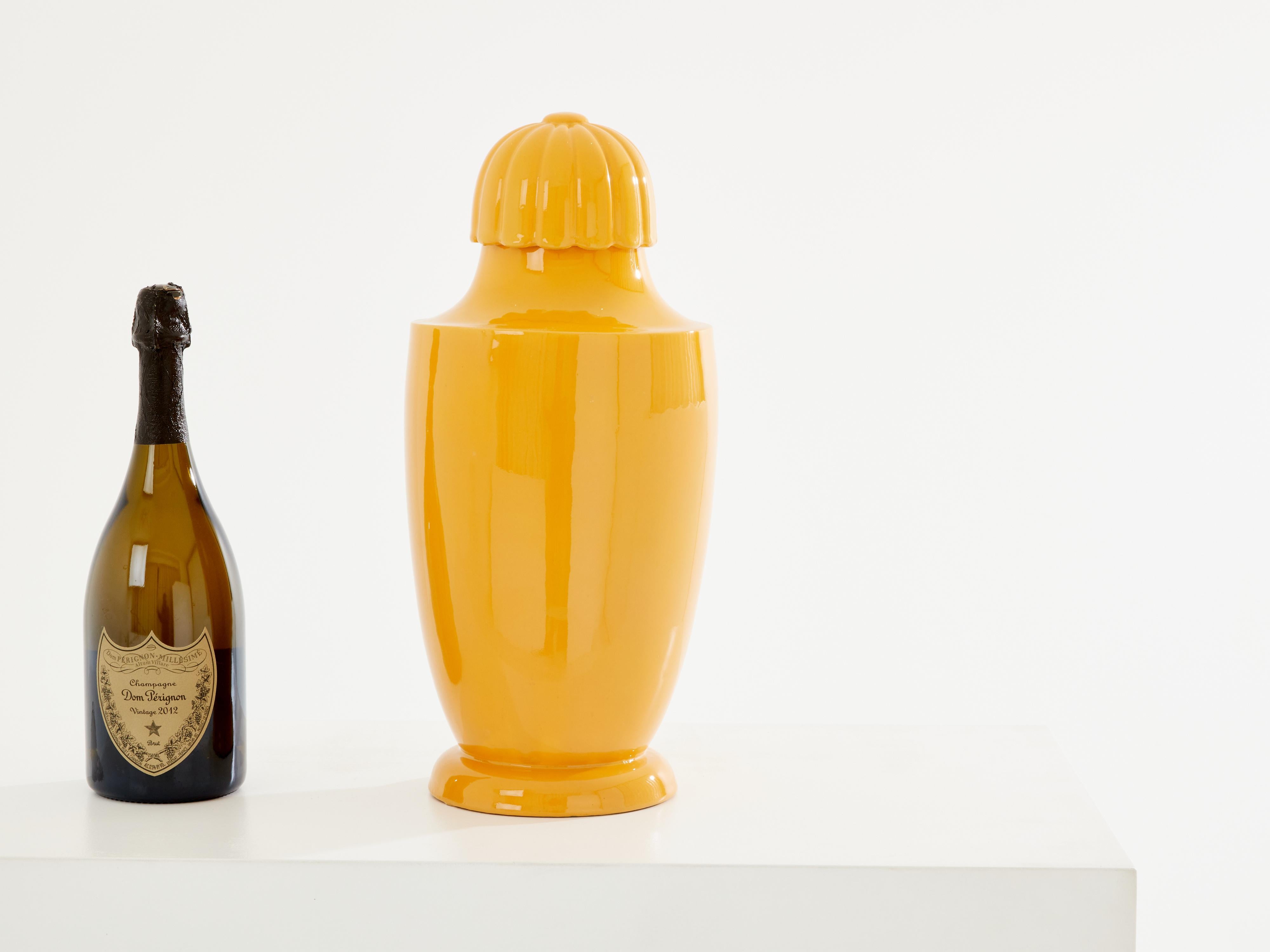 Süe & Mare Vaso per tabacco in terracotta smaltata 1920 circa in vendita 1