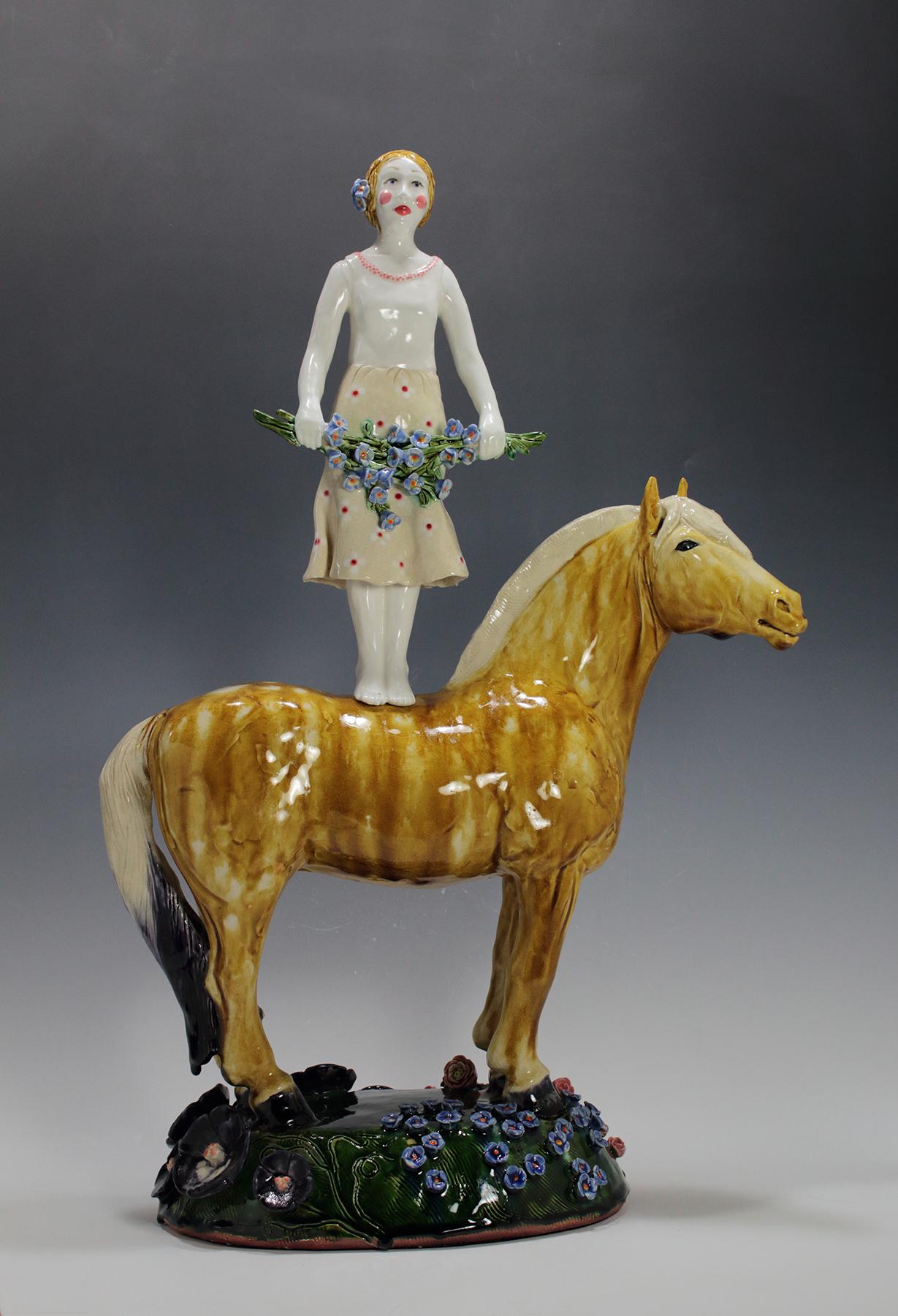 Sue Tirrell Figurative Sculpture - Midsummers Rider