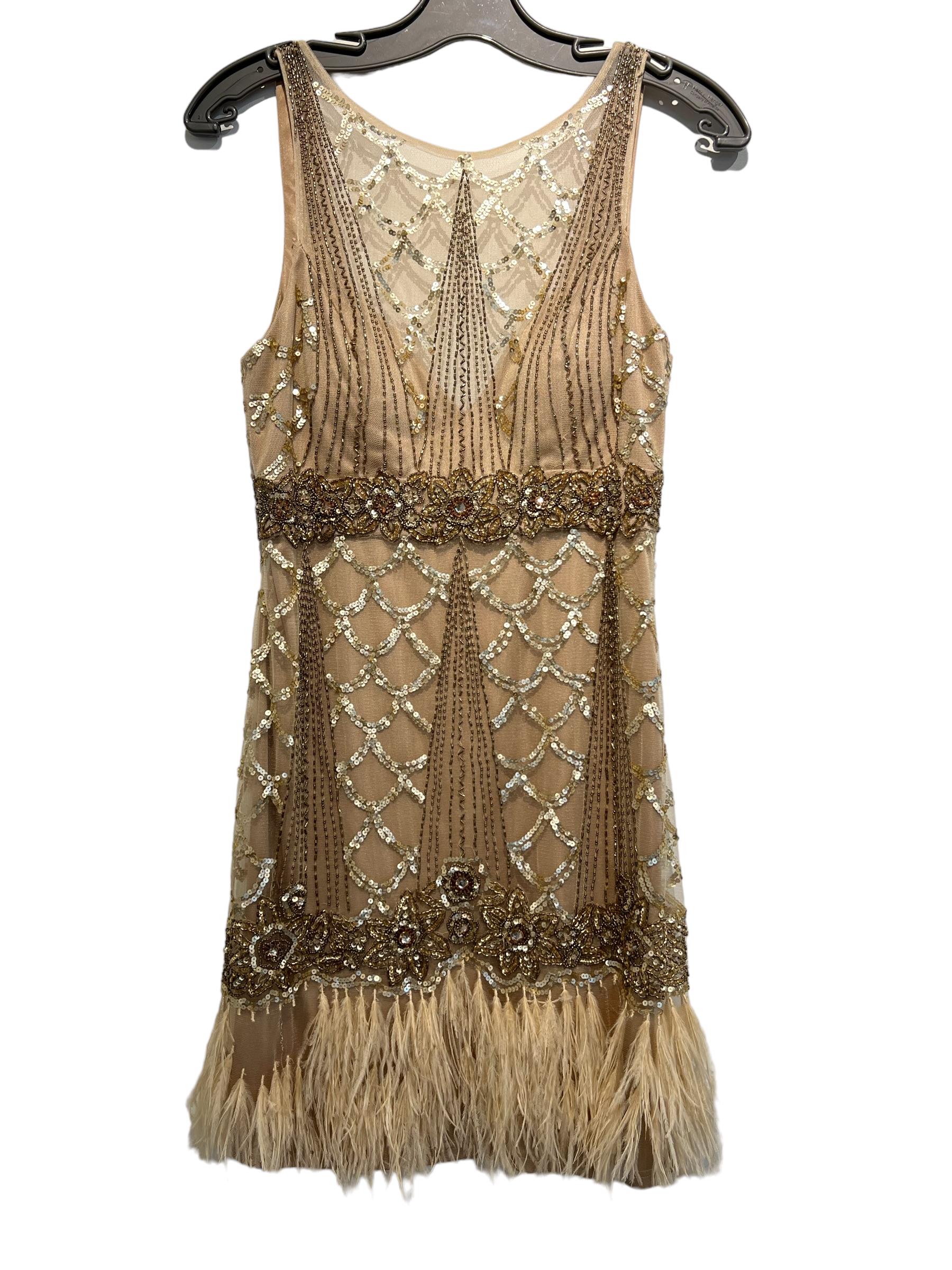 Women's Sue Wang Women´s Beaded with Feathers Dress Size 6