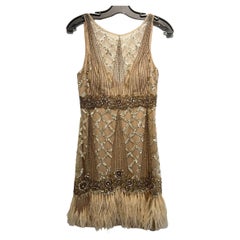 Sue Wang Women´s Beaded with Feathers Dress Size 6
