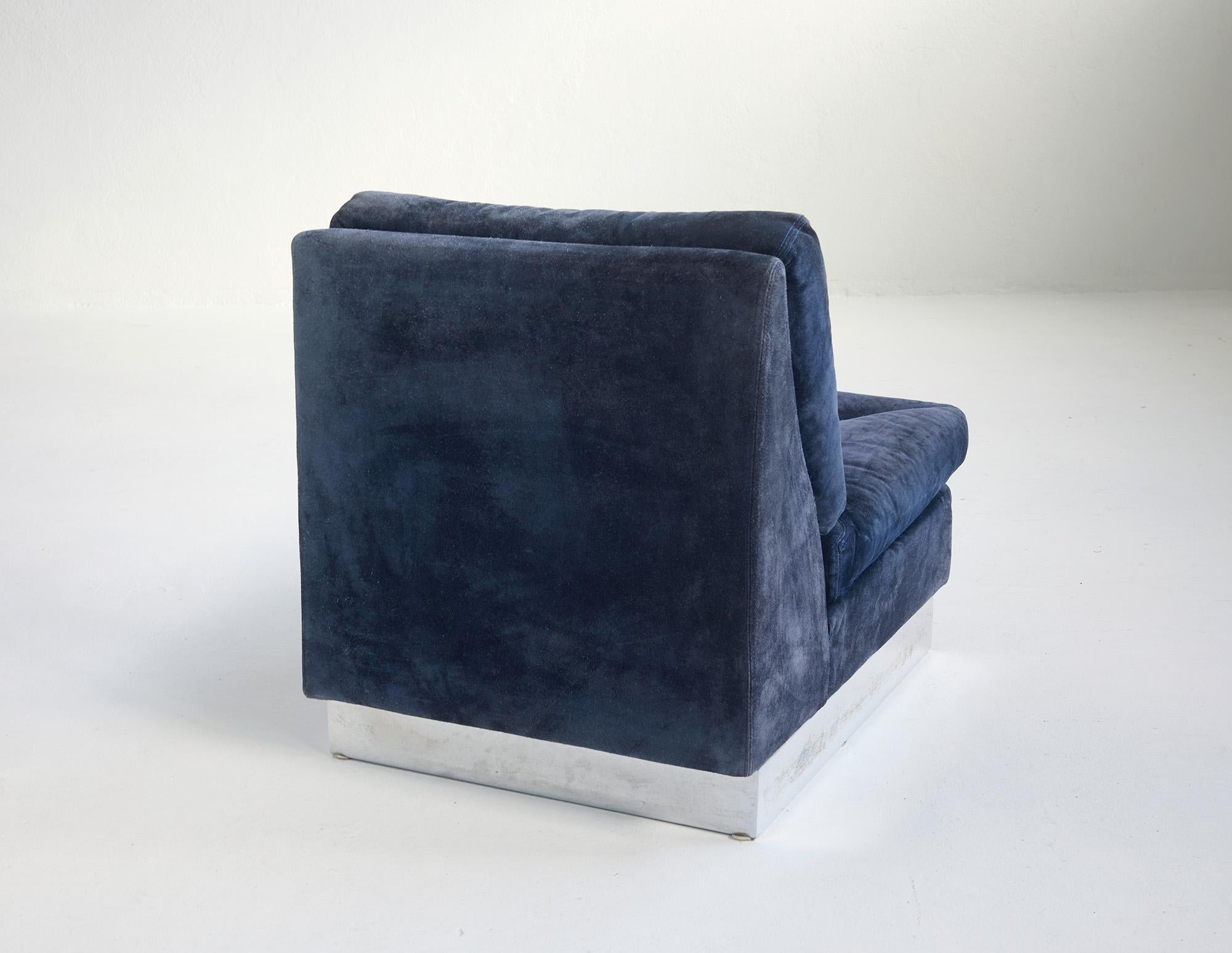 Mid-Century Modern Chaise longue chromée dans le style de Jacques Charpentier, France 1970 en vente