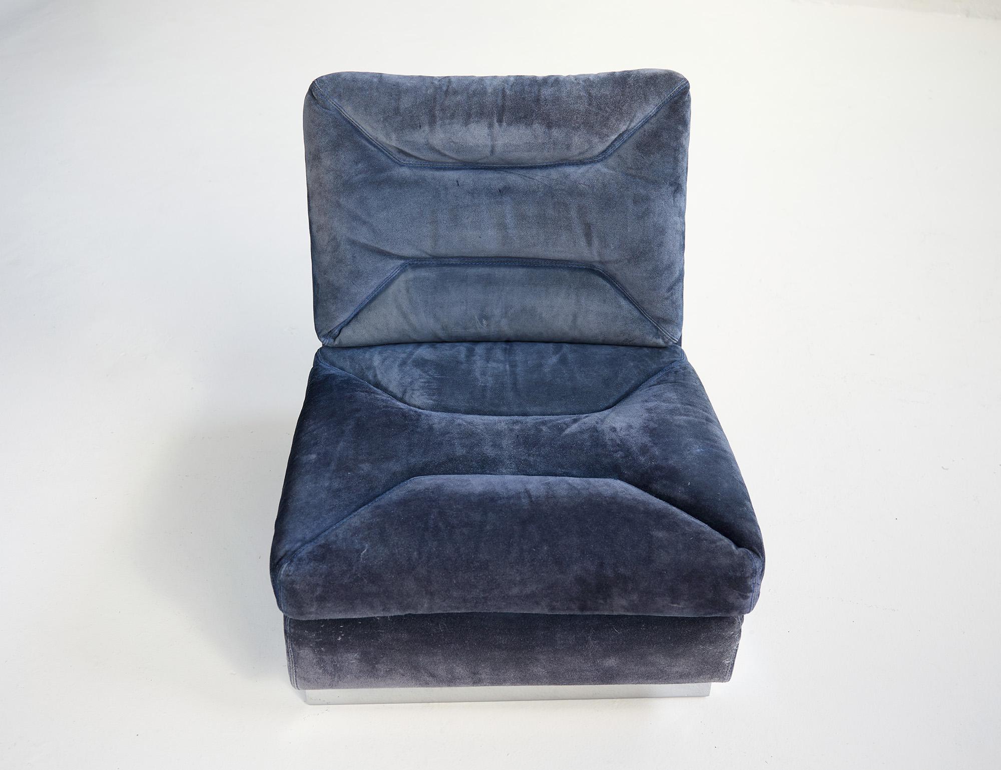 Français Chaise longue chromée dans le style de Jacques Charpentier, France 1970 en vente