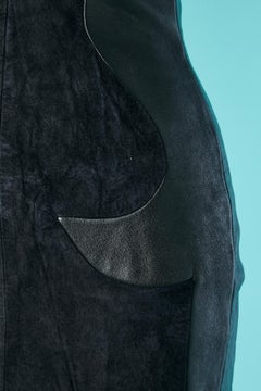 Suede and leather backless cocktail dress Michael Hoban North Beach Leather