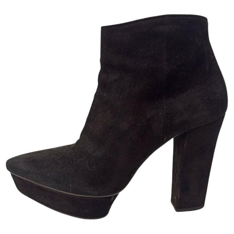 Prada Suede ankle boots size 38 For Sale at 1stDibs