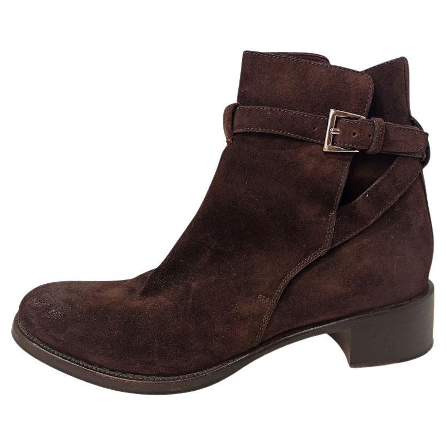 Prada Suede ankle boots size 37 1/2 For Sale at 1stDibs