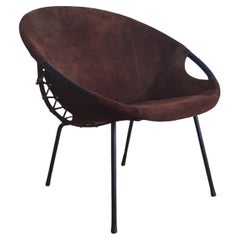 Fauteuil en daim, Lusch & Co, Lusch Erzeugnis, Allemagne, années 1960