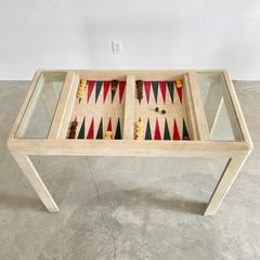 Suede Backgammon and Chess Table, 1990s USA