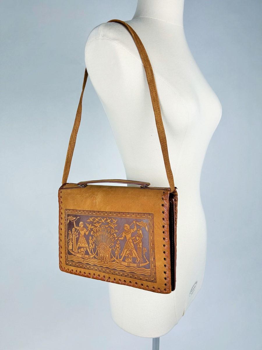 Bolso de ante de estilo egiptomaníaco - Francia Circa 1930 en venta