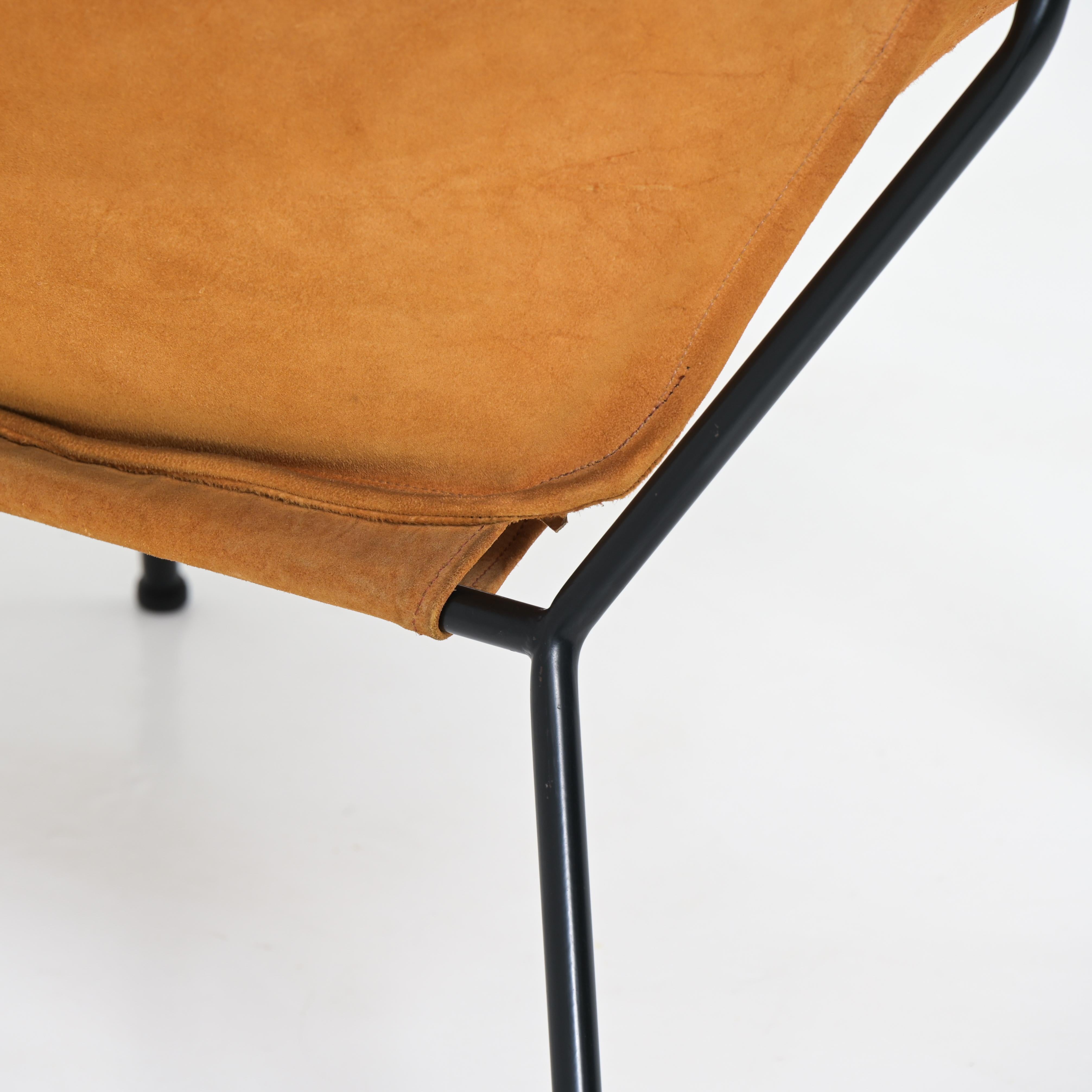 Métal Chaise boule pliante en daim de Hans Olsen pour Lea en vente