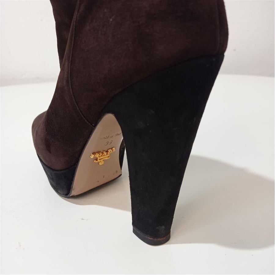 Prada Suede half boots size 39 In Excellent Condition For Sale In Gazzaniga (BG), IT