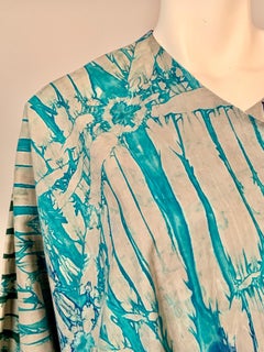 Suede Jacket with Tie Dye Pattern in Shades of Blue Green and Purple