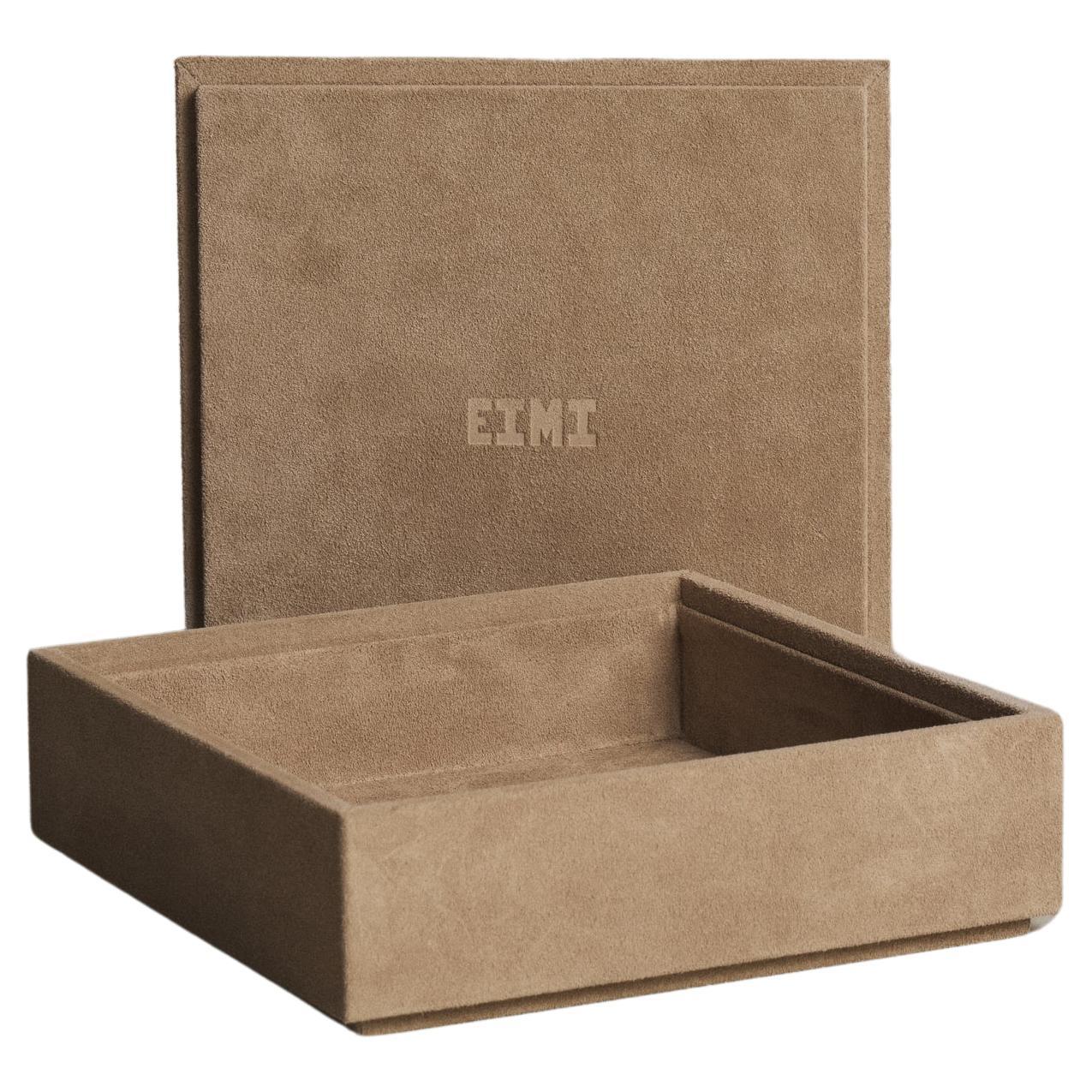 Suede Keepsake Box in Cinnamon - Made in Spain For Sale