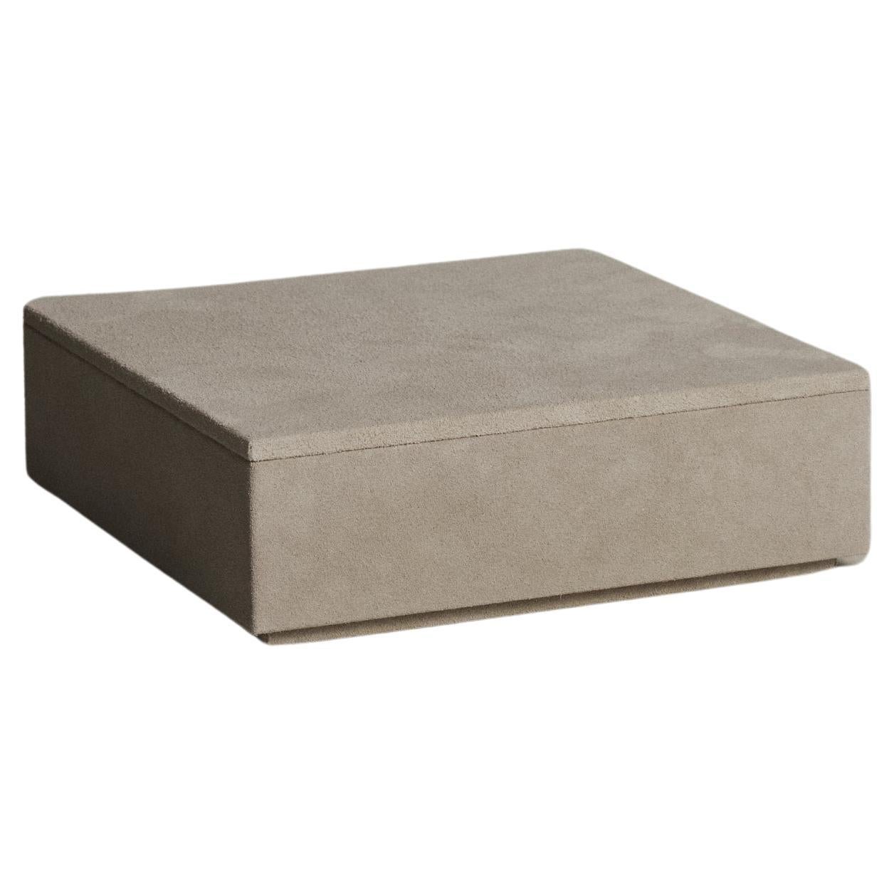 Suede Keepsake Box in Oyster - Made in Spain