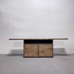 Konsolenschrank Bogo aus Wildleder, Carlo Bartoli für Rossi di Albizzate, 1980er Jahre