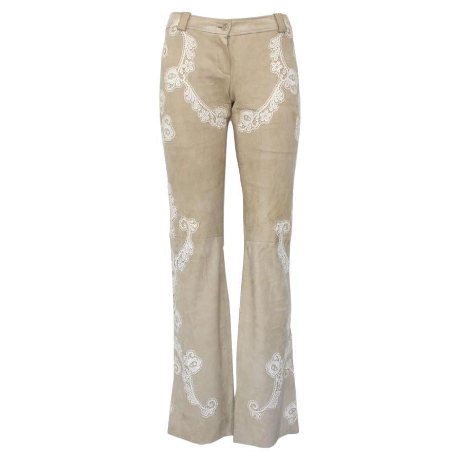 Dolce & Gabbana Suede pants size 38 For Sale