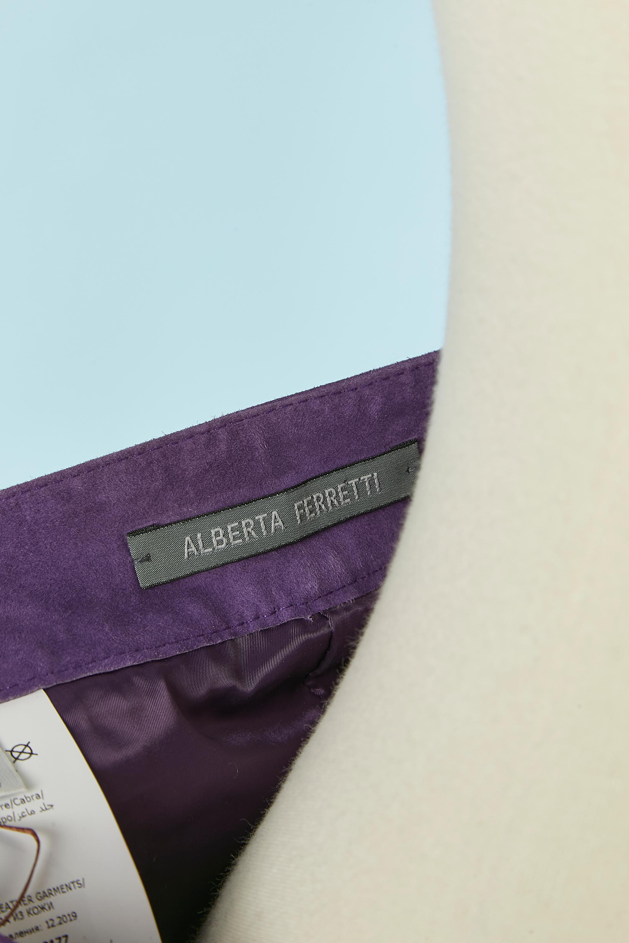 Pantalon patchwork en daim Alberta Ferretti en vente 1
