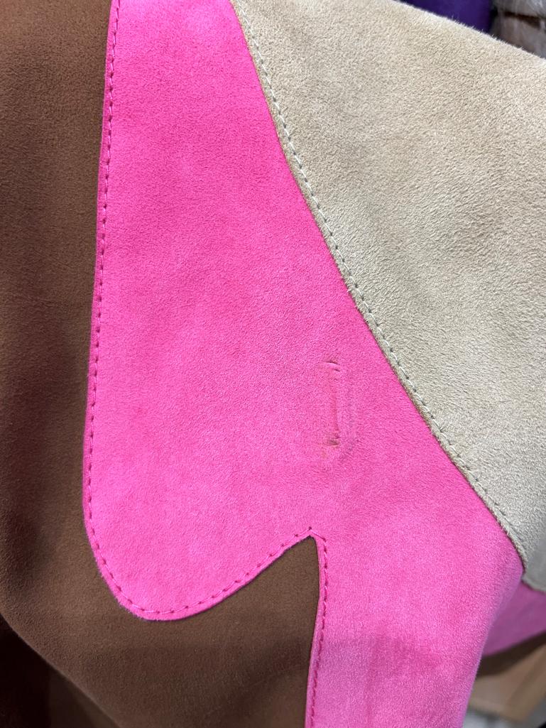 Pantalon patchwork en daim Alberta Ferretti en vente 2