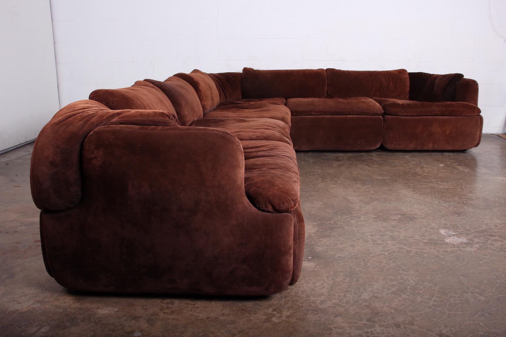 sectional couch suede