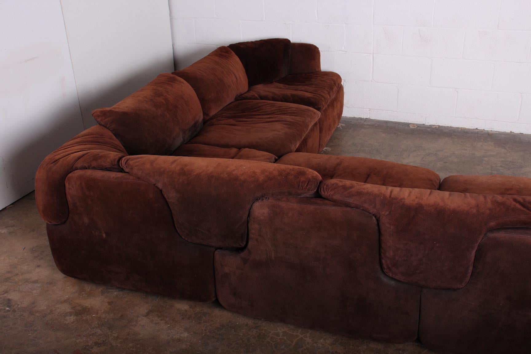 suede leather sectional