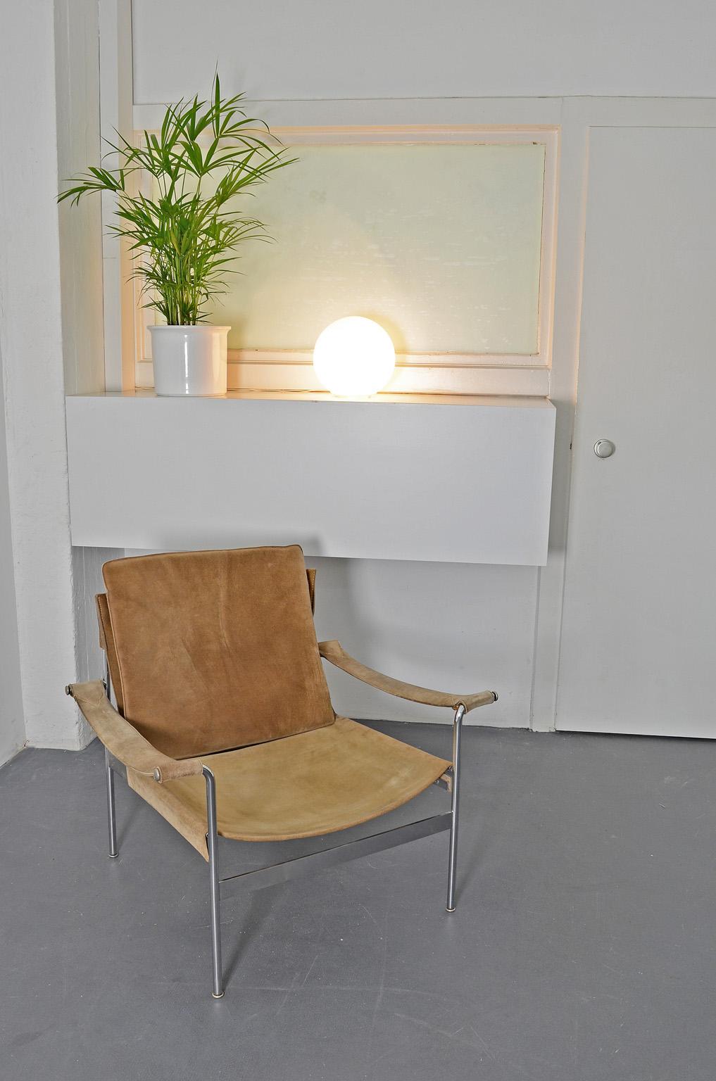 German Suede Sling D99 Lounge Chair Armchair by Hans Koenecke for Tecta 1965 Lightbrown For Sale