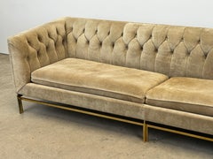 Suede Sofa with Bronze Base by Stow Davis