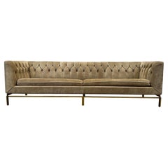 Suede Sofa with Bronze Base by Stow Davis