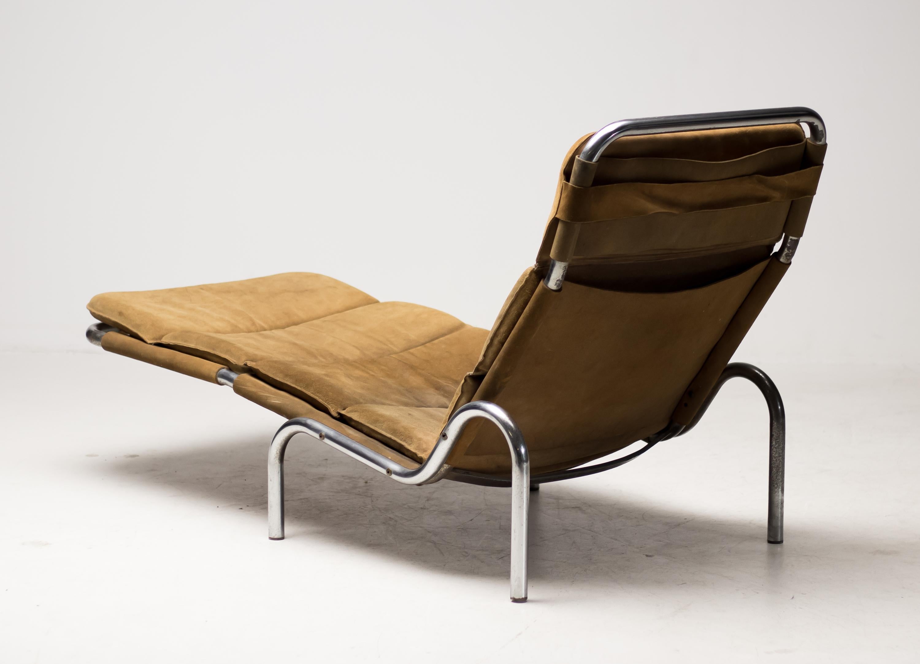 Suede Soft Pad Chaise Lounge by Erik Ole Jørgensen In Good Condition In Dronten, NL