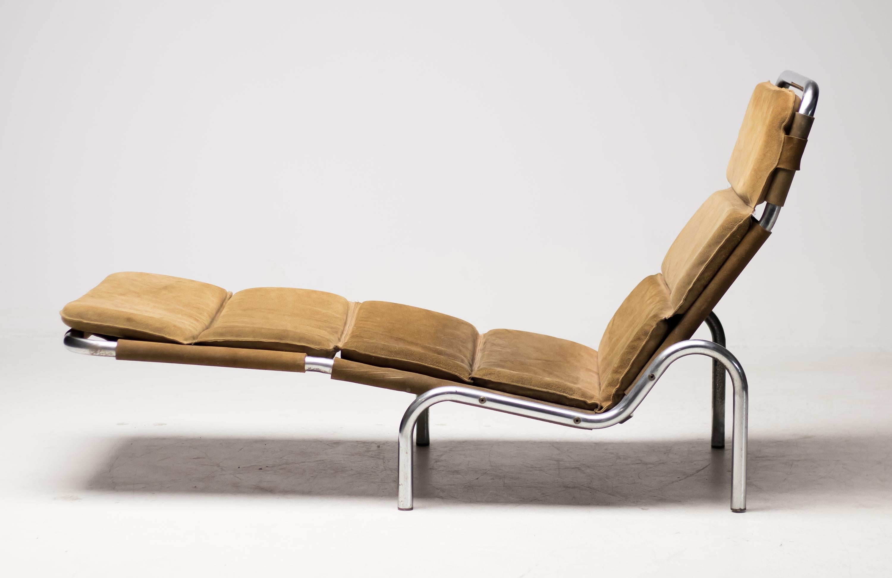 Mid-20th Century Suede Soft Pad Chaise Lounge by Erik Ole Jørgensen