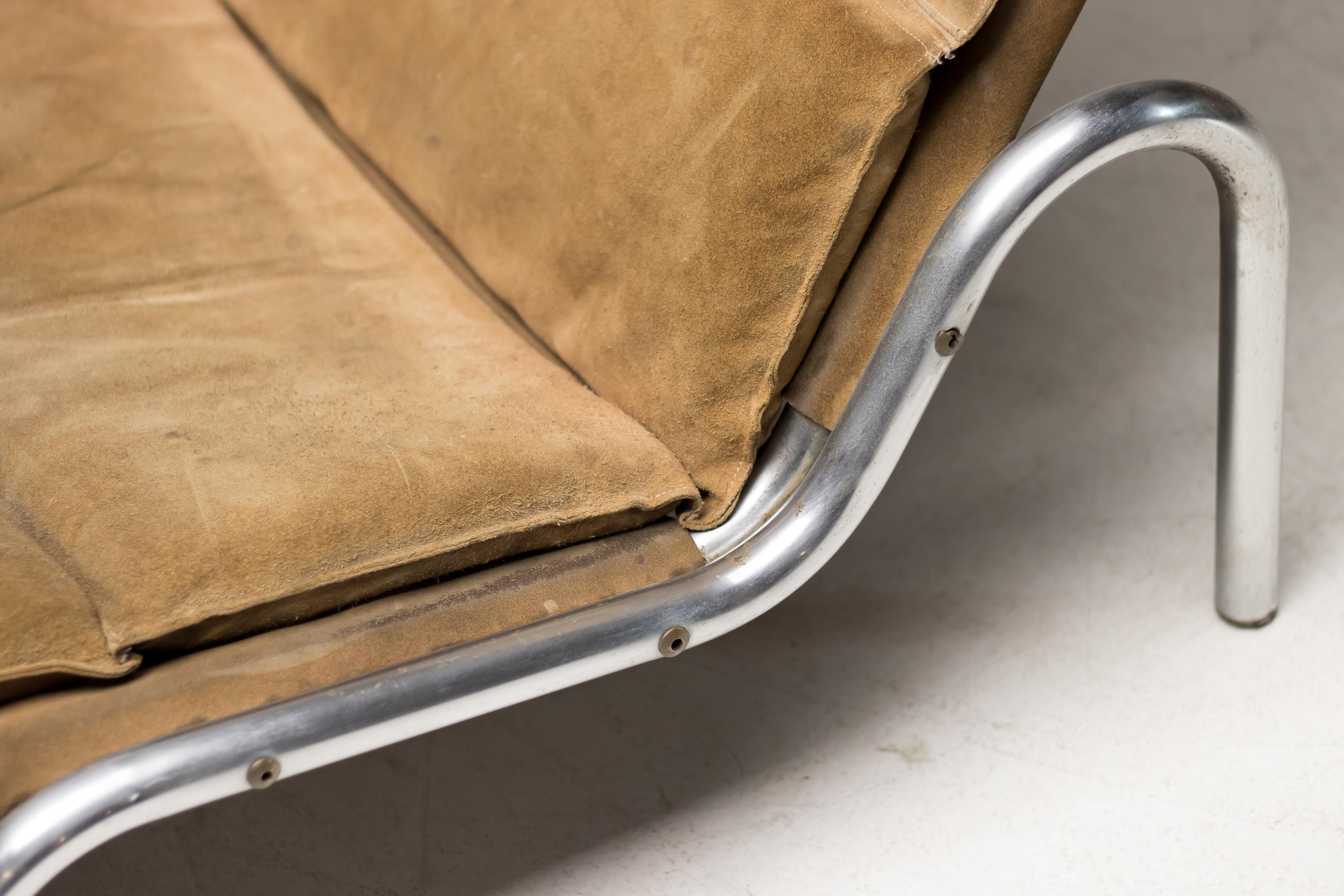 Steel Suede Soft Pad Chaise Lounge by Erik Ole Jørgensen