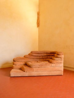 De Sede DS-1025 Terrazza in brown suede , 70's by Ubald Klug, Mid-Century sofa