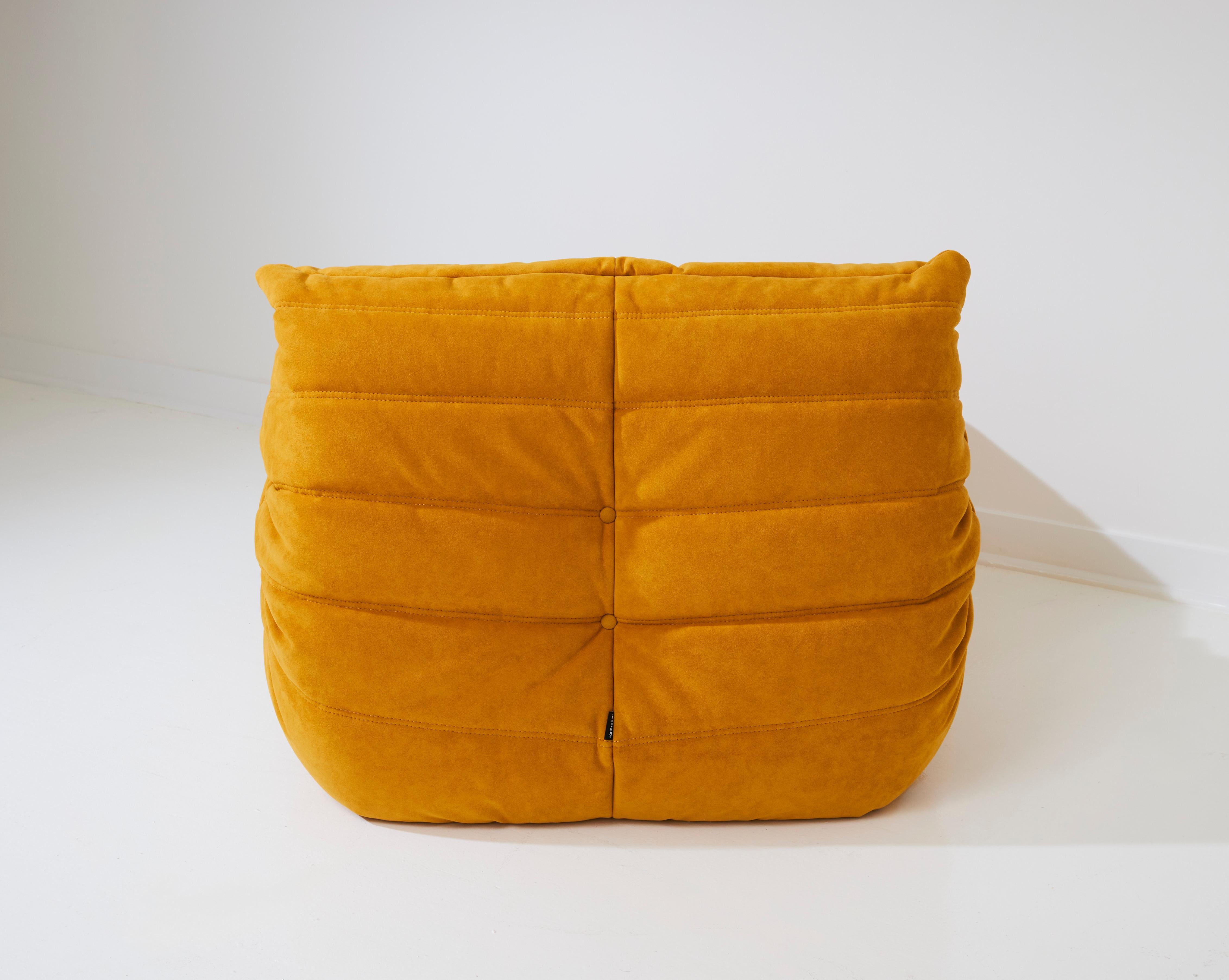 Suede Togo One Seater by Mario Sabot for Ligne Roset In Excellent Condition For Sale In Toronto, ON