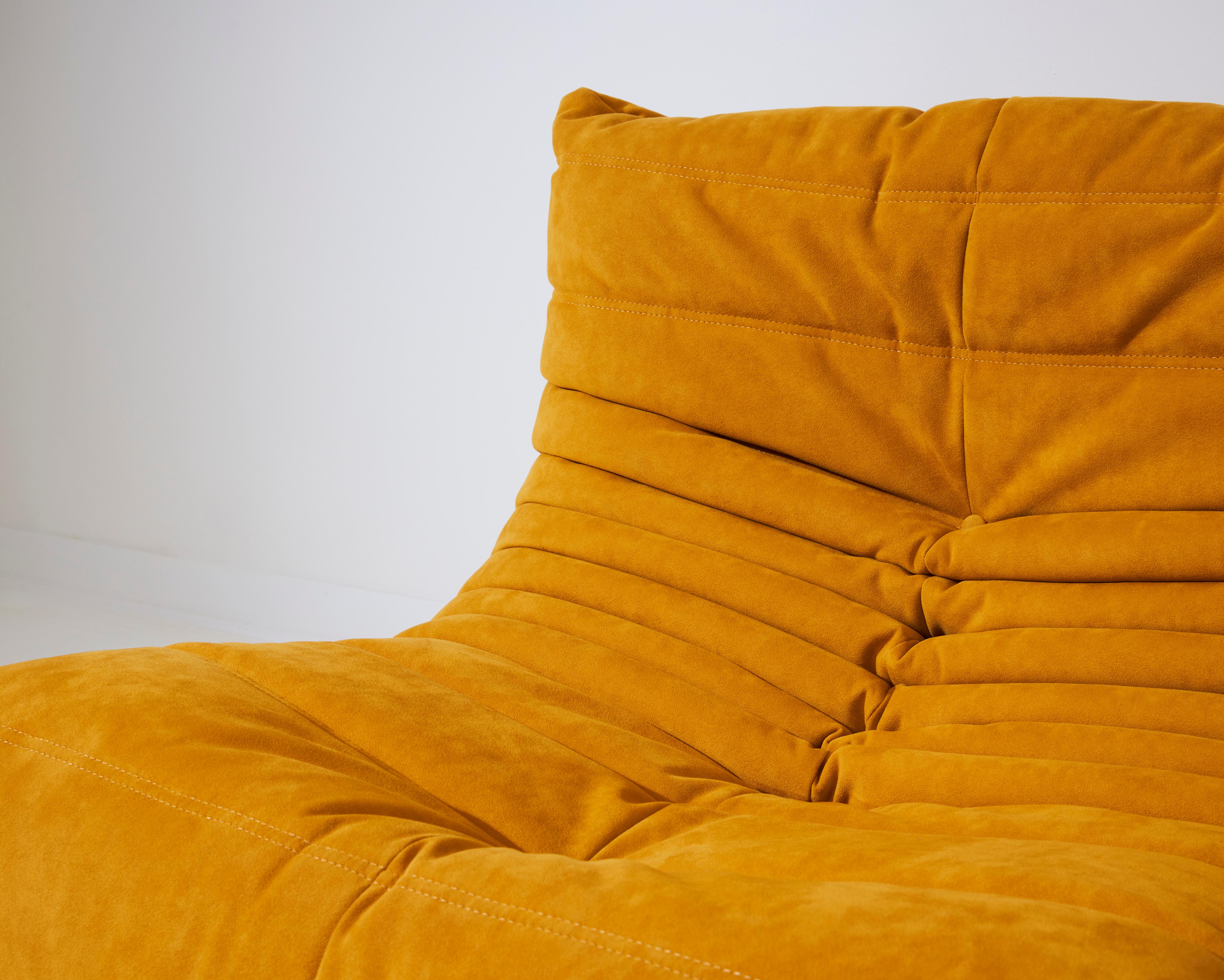 Late 20th Century Suede Togo One Seater by Mario Sabot for Ligne Roset For Sale