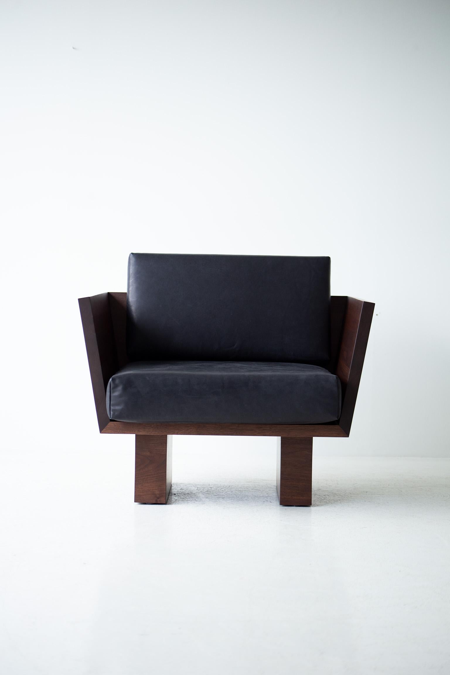 Moderne Chaise longue moderne Suelo, noyer en vente