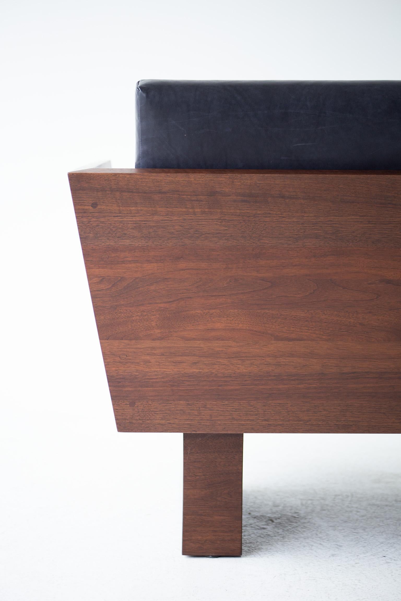 Cuir Chaise longue moderne Suelo, noyer en vente