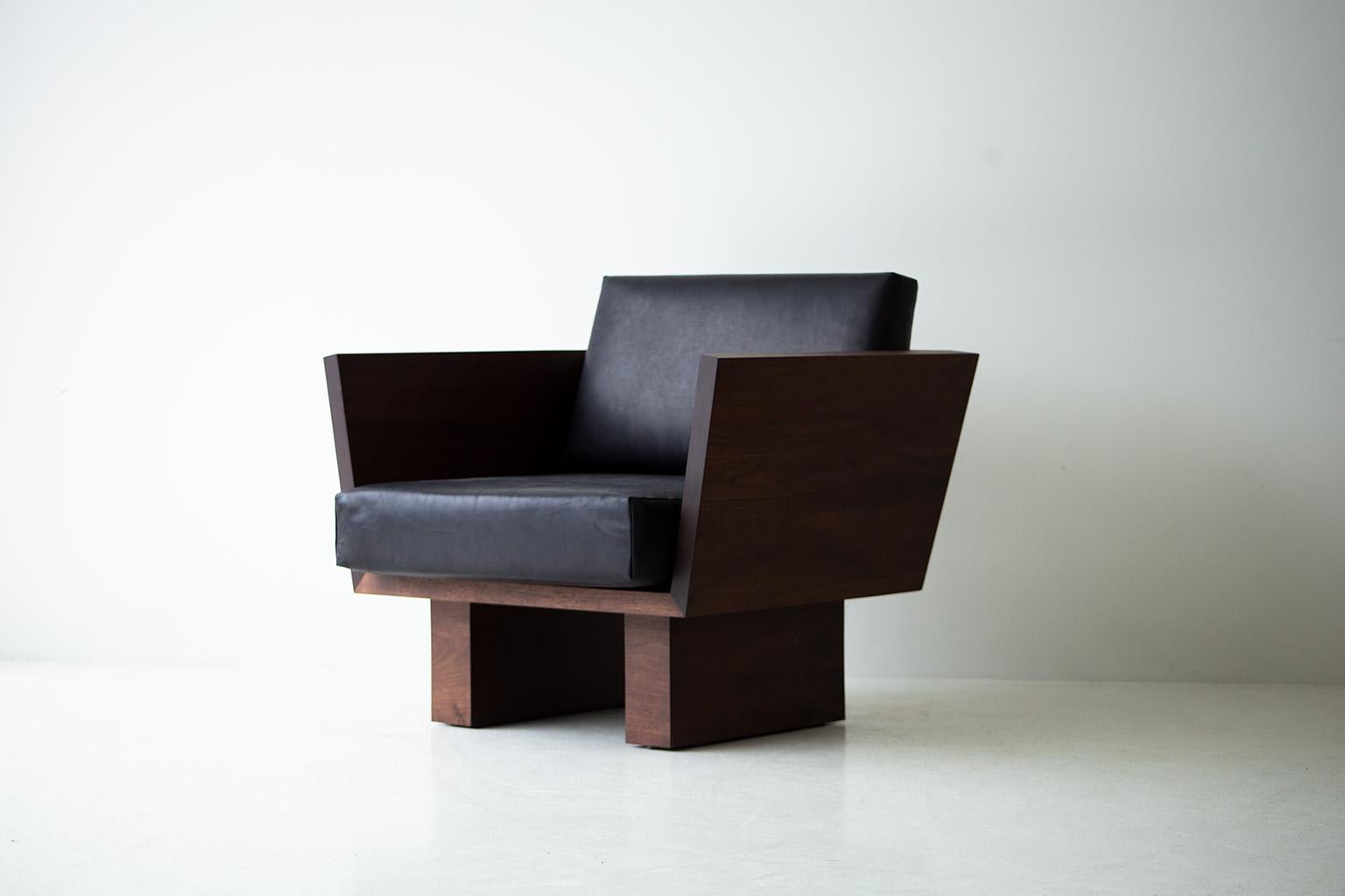 Suelo Modern Lounge Chair, Nussbaum im Angebot 3