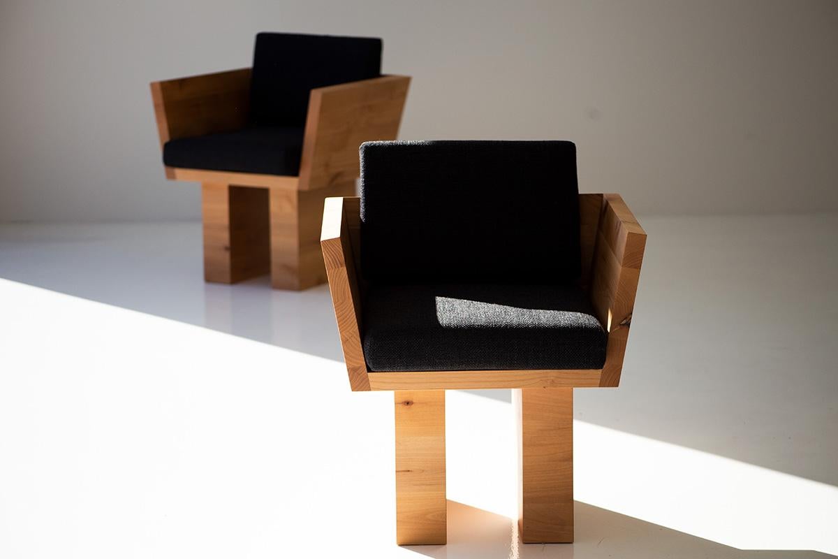 Moderne Chaise de salle à manger Bertu, fauteuil de salle à manger Suelo Modern Wood, Adler, tissage épais en vente