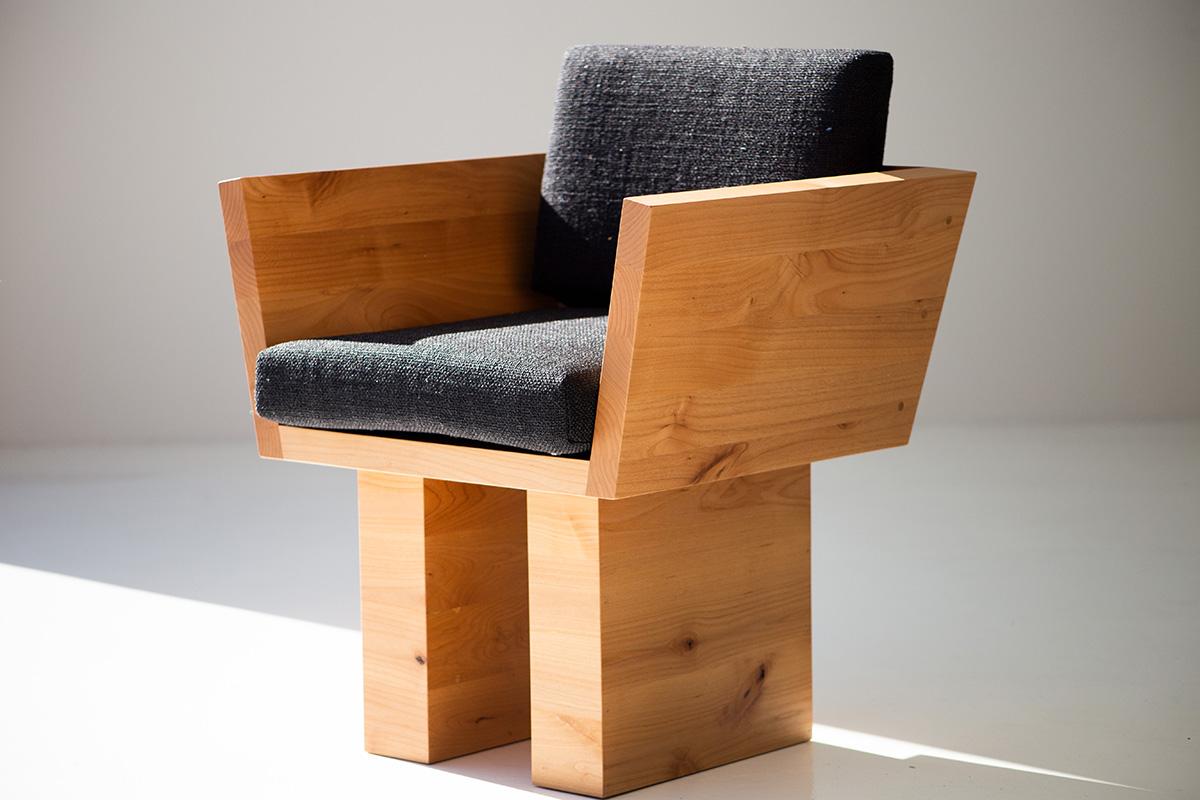 Américain Chaise de salle à manger Bertu, fauteuil de salle à manger Suelo Modern Wood, Adler, tissage épais en vente