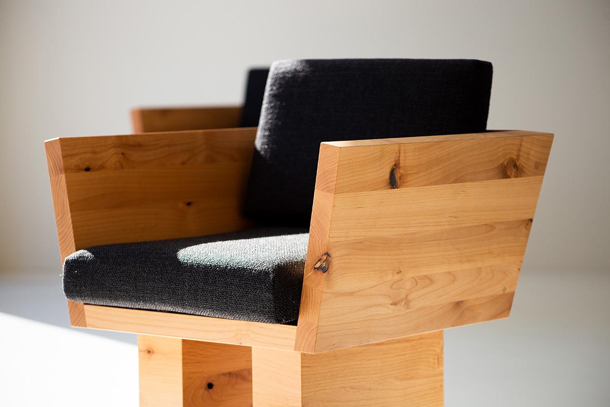 XXIe siècle et contemporain Chaise de salle à manger Bertu, fauteuil de salle à manger Suelo Modern Wood, Adler, tissage épais en vente