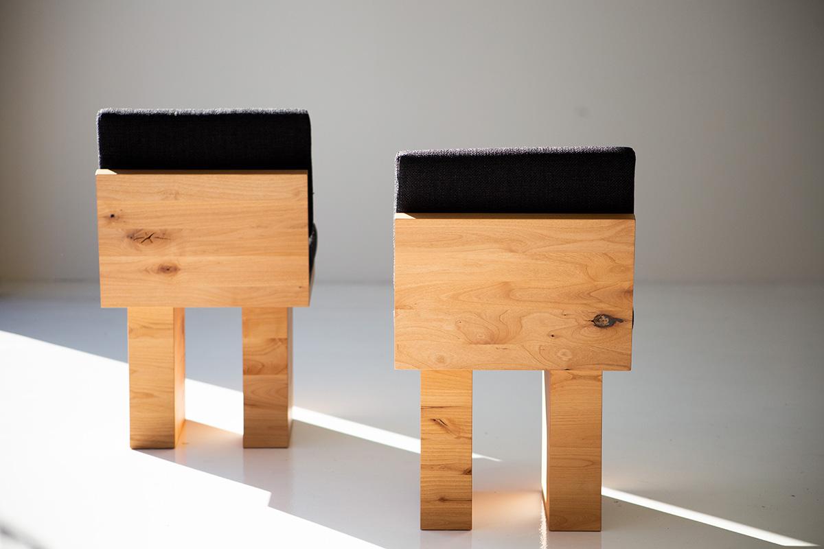 Bois de feuillus Suelo Modern Wood Dining Side Chair en vente