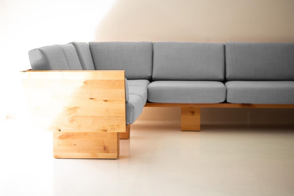 wood sectional sofa indoor
