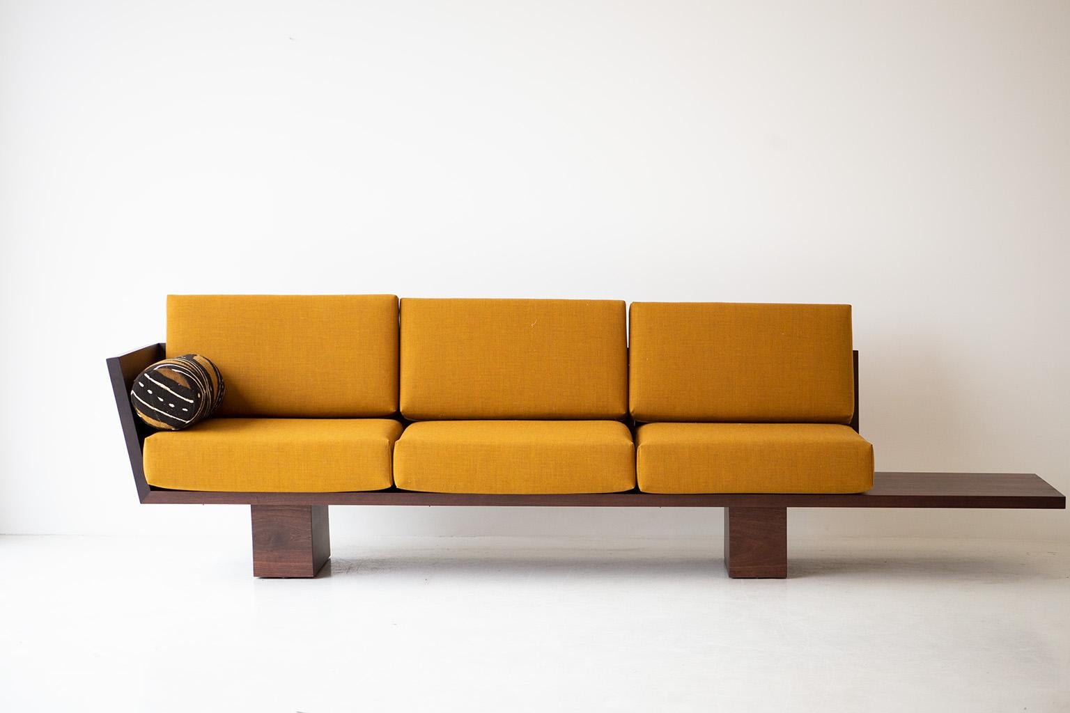 low wood sofa