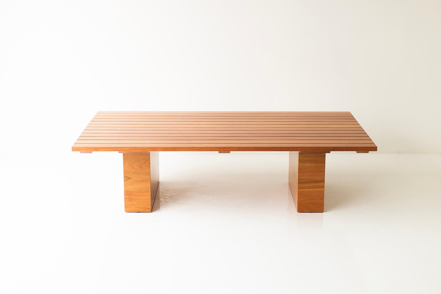 Bertu Coffee Table, Outdoor Wood Coffee Table, Coffee Table, Suelo

This Suelo Outdoor Wood Coffee Table is made in the heart of Ohio with locally sourced Sapele Mahogany. This silhouette is simple, modern, and sleek and pairs amazing with any other