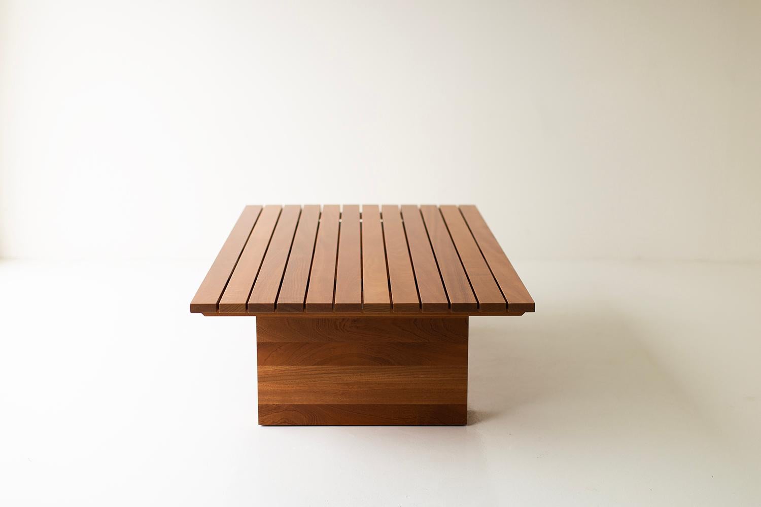 Hand-Crafted Bertu Coffee Table, Outdoor Wood Coffee Table, Coffee Table, Suelo For Sale
