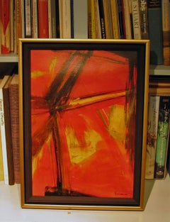 Abstracción sin título óleo sobre tabla de Sueo Serisawa