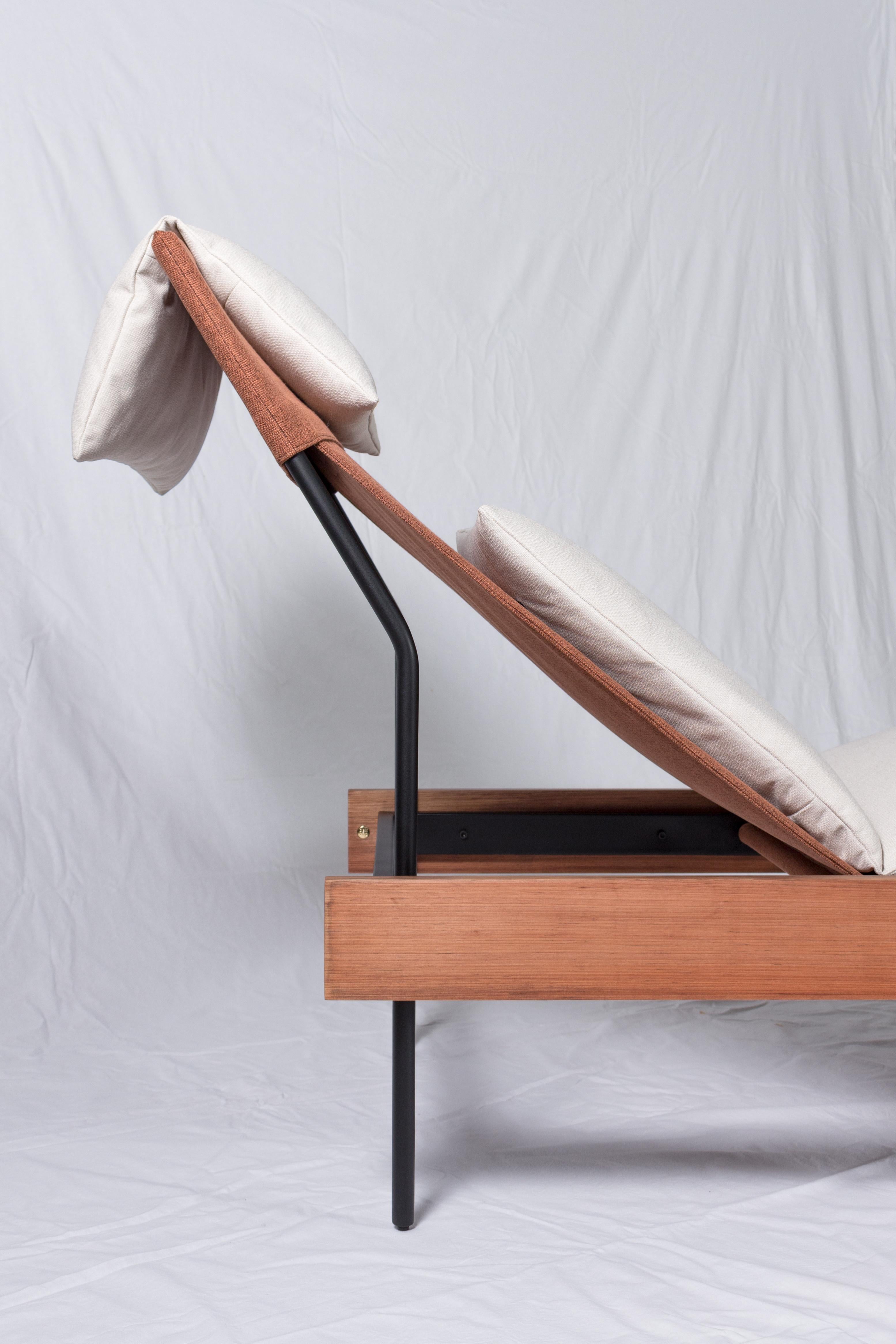 Laminated Sueto Armchair and Ottoman by Estúdio Dentro, Brazilian Contemporary Design For Sale