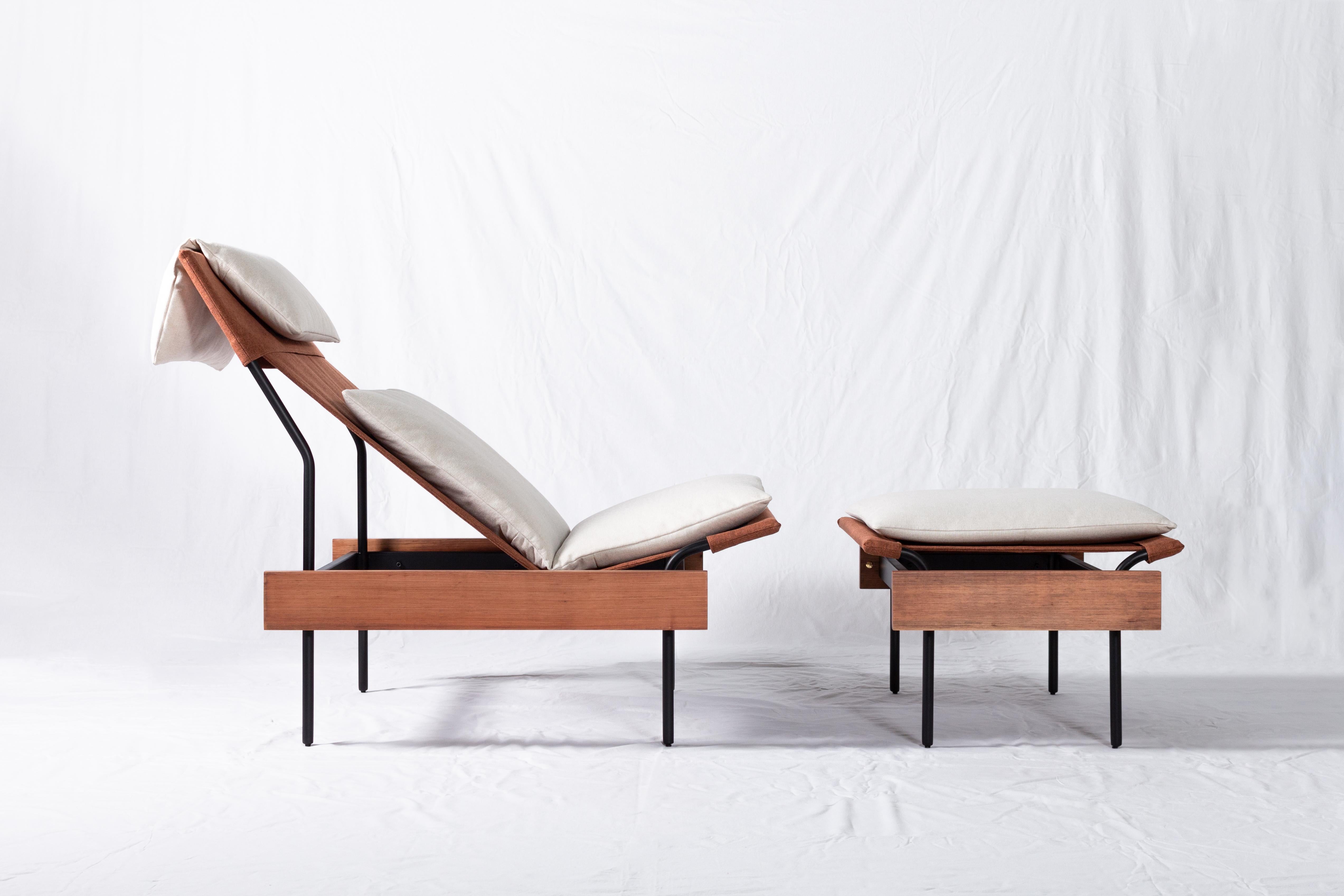 Laminate Sueto Armchair and Ottoman by Estúdio Dentro, Brazilian Contemporary Design For Sale